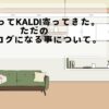 銀行行ってKALDI寄ってきた。ただの日記ブログになる事について。